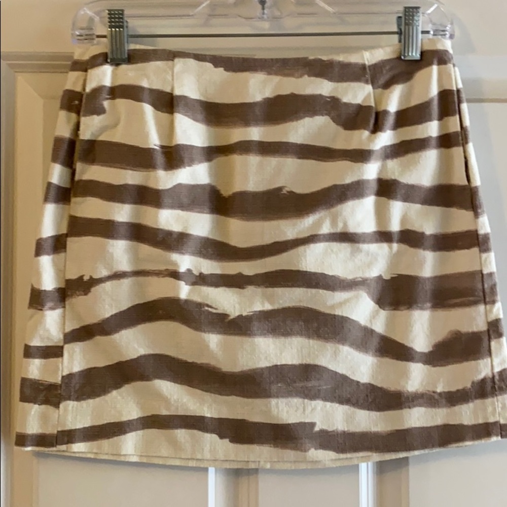 JCrew Zebra print skirt, size 0, gray and cream